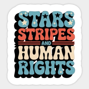 Stars Stripes and Human Rights Retro Feminist Sticker
